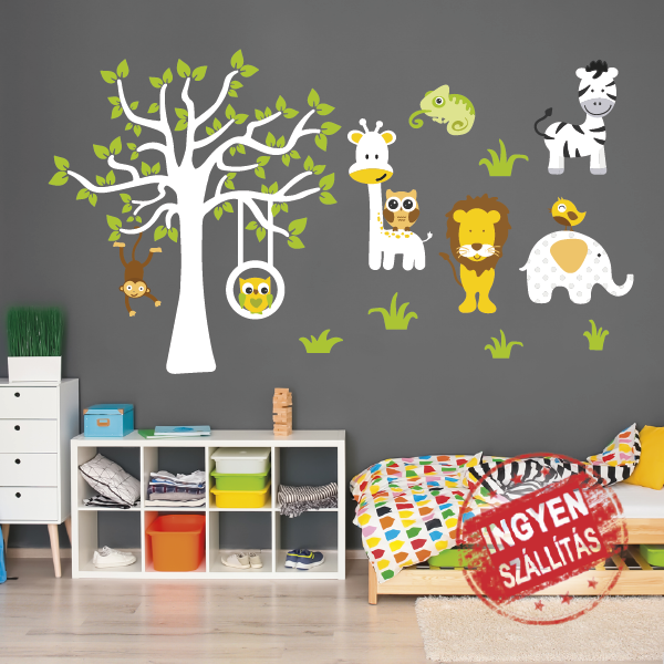 Állatok a tisztáson falmatrica