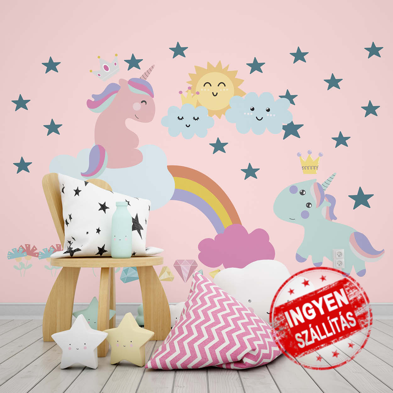 Szivárványos Unikornis (közepes)